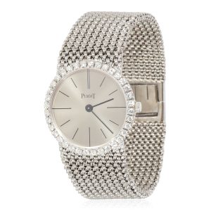 Piaget Classique 926 D21 Womens Watch in 18kt White Gold Chanel Caviar Skin Shoulder Bag Leather White