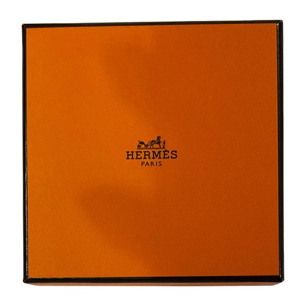 124651 box Hermès Plated Clous en Trompe LOeil Wide Enamel Bangle 62MM