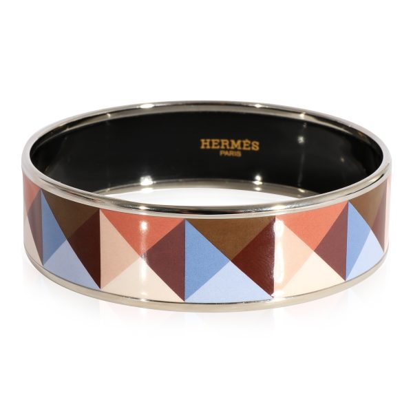 Hermès Plated Clous en Trompe LOeil Wide Enamel Bangle 62MM Hermès Plated Clous en Trompe LOeil Wide Enamel Bangle 62MM