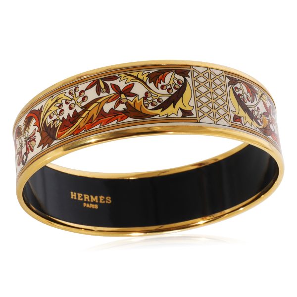 124654 bv 65595e65 e784 49ec 963f 797810d5efbd Hermès Plated Enamel Bracelet with Scrolling Leaves Berry Clusters 62mm