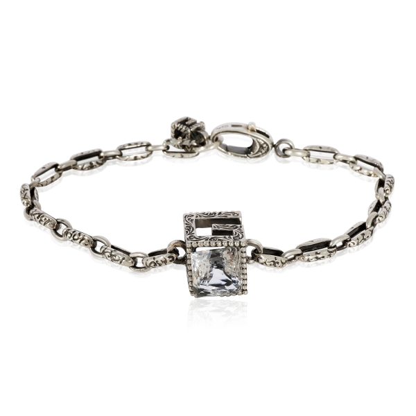 Gucci GG Cube Bracelet with White Crystals in 925 Sterling Silver Gucci GG Cube Bracelet with White Crystals in 925 Sterling Silver