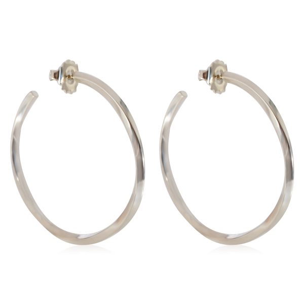 124757 sv Tiffany Co Large Twist Hoop Earrings in Sterling Silver