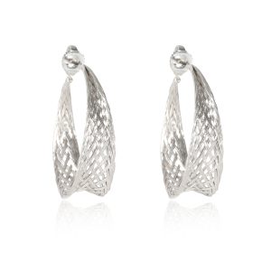 Tiffany Co Woven Tapered Hoop Earring in Sterling Silver Louis Vuitton Damier Naviglio Shoulder Bag