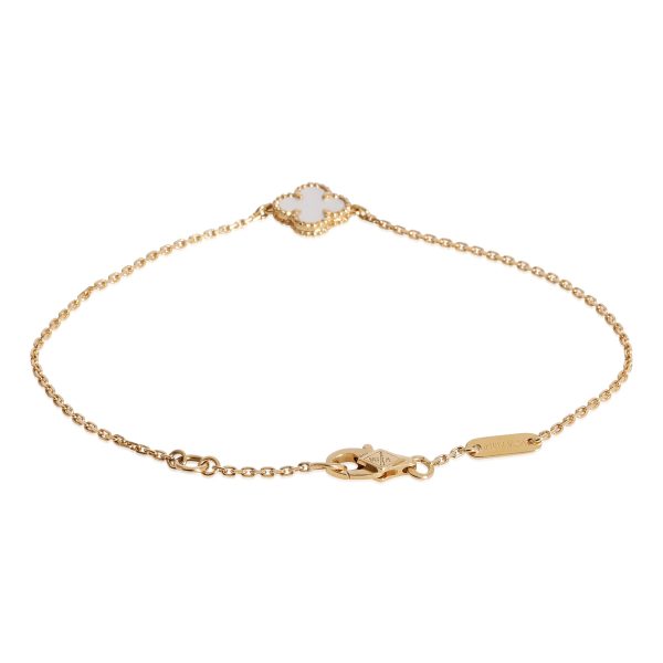 124779 sv Van Cleef Arpels Alhambra Mother Of Pearl Bracelet in 18k Yellow Gold