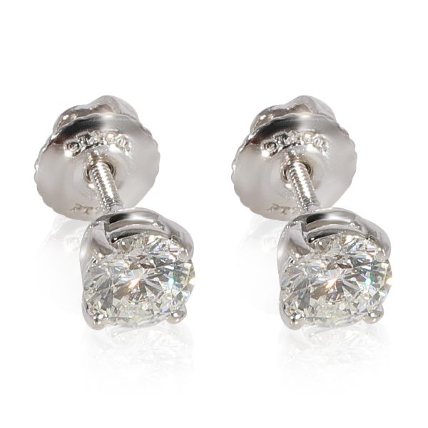 124819 pv Tiffany Co Diamond Stud Earring in 950 Platinum H VVS2 082 CTW