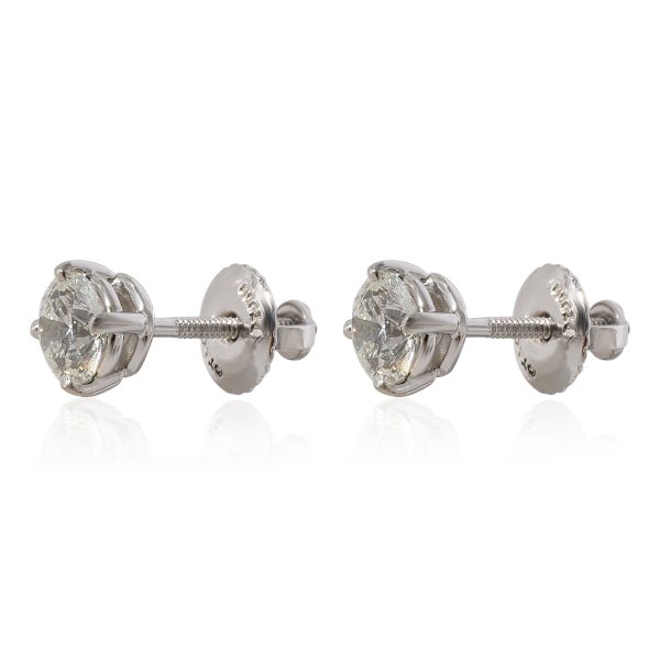 124819 sv Tiffany Co Diamond Stud Earring in 950 Platinum H VVS2 082 CTW