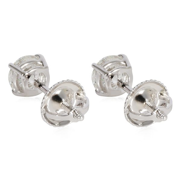 124961 pv 2c9c706b dd93 4b77 93dc f3166469dfd9 Round Diamond 4 Prong Screwback Stud Earrings in 14k White Gold 1 CTW