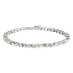 Jean Vitau Diamond Tennis Bracelet in Platinum 18k White Gold 450 CTW Cart