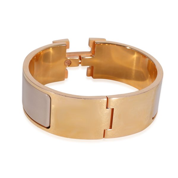 125112 bv Hermès Gold Plated Clic Clac H Marron Glacé Bracelet