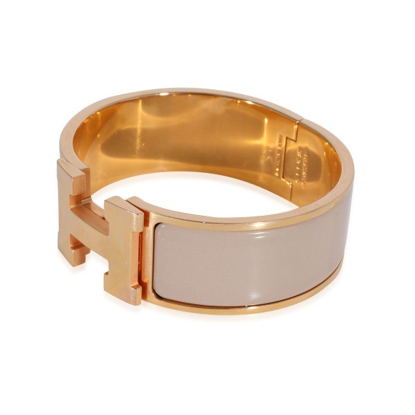 125112 sv Hermès Gold Plated Clic Clac H Marron Glacé Bracelet