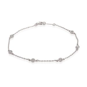 Tiffany Co Elsa Peretti Diamonds By the Yard Bracelet in Platinum 03 CTW Cart