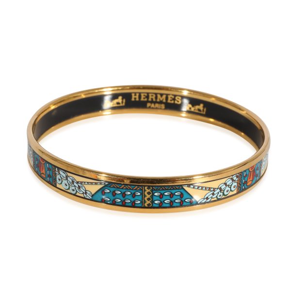 Hermès Plated Enamel Narrow Bracelet Hermès Plated Enamel Narrow Bracelet Teal Baby Blue Colorways