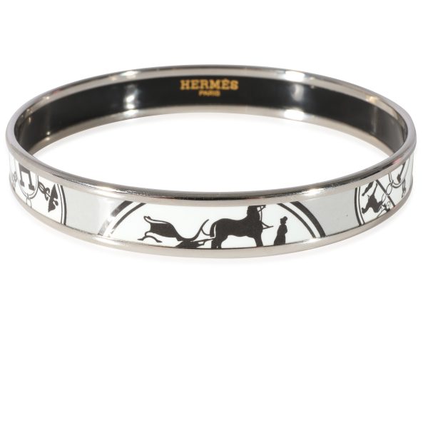 Hermes Plated Enamel Bracelet With Horse Design 67mm Hermes Plated Enamel Bracelet With Horse Design 67mm