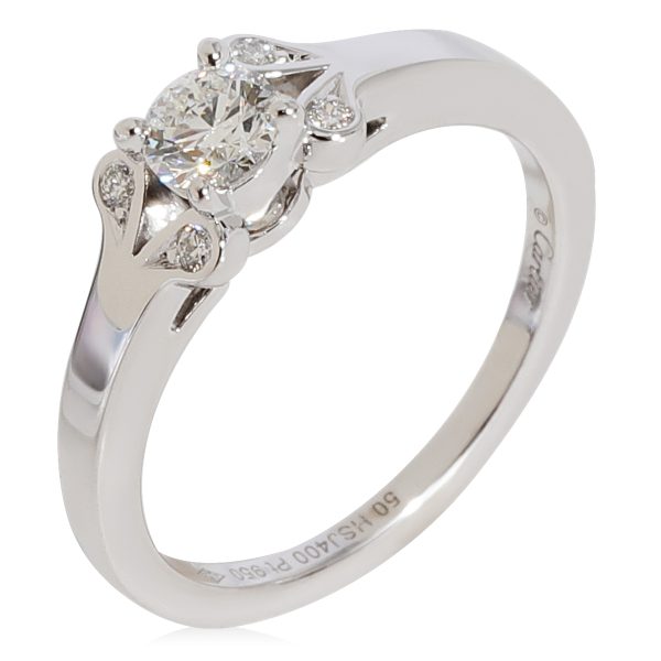 125128 bv Cartier Ballerine Diamond Engagement Ring in 950 Platinum F VS1 027 CTW