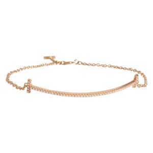 Tiffany Co Tiffany T Smile Bracelet in 18k Rose Gold 012 CTW Chanel Big Matelasse W Chain Lambskin Shoulder Bag Black