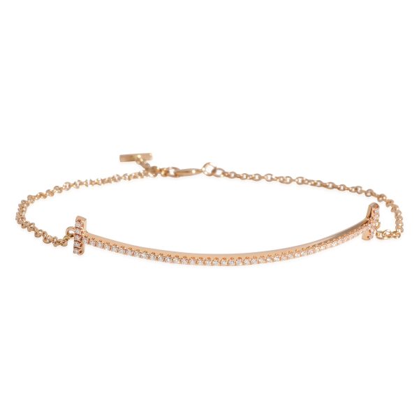 Tiffany Co Tiffany T Smile Bracelet in 18k Rose Gold 012 CTW Tiffany Co Tiffany T Smile Bracelet in 18k Rose Gold 012 CTW