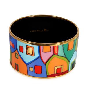 Gold Plated FreyWille Hommage a Hundertwasser Extra Wide Enamel Bangle Bottega Veneta Mini Camera Bag Shoulder Bag Calf Black