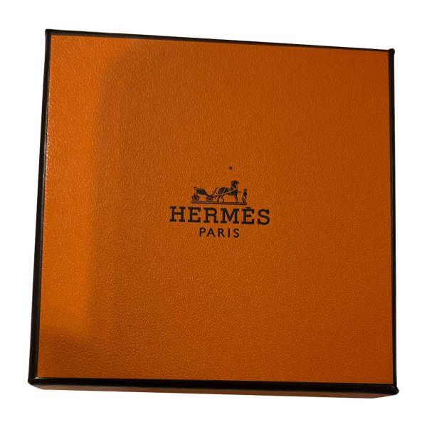 125179 box 46f2324a d2dc 4817 bd68 6b243f659cdd Hermès Plated Fouet de Cheval Blue Green Narrow Enamel Bangle 59MM