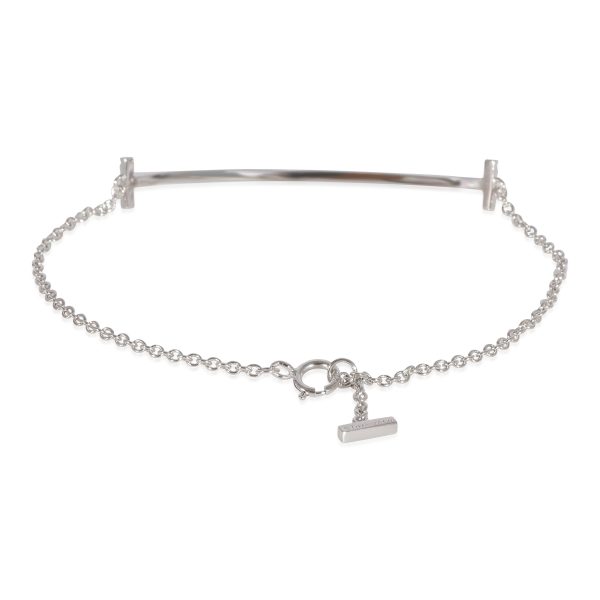 125228 pv Tiffany Co T Smile Bracelet in 18k White Gold 012 CTW