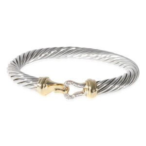 David Yurman Cable Collection Diamond Bracelet in 18k Yellow GoldSilver Gucci Denim Shoulder Bag