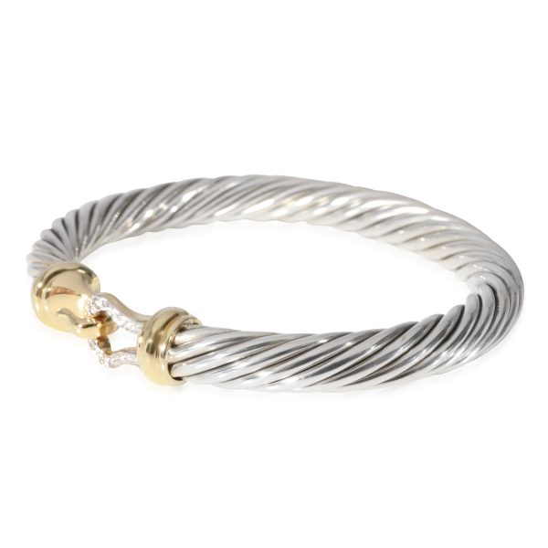 125232 sv David Yurman Cable Collection Diamond Bracelet in 18k Yellow GoldSilver