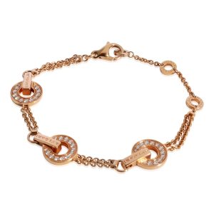 BVLGARI Bvlgari Bvlgari Diamond Bracelet in 18k Rose Gold 053 CTW Chanel Coco Mark Chain Wallet Dark Navy Black