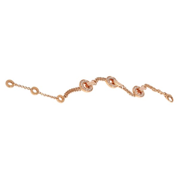 125259 pv b1b935c7 202a 4038 a894 755af77fdc38 BVLGARI Bvlgari Bvlgari Diamond Bracelet in 18k Rose Gold 053 CTW