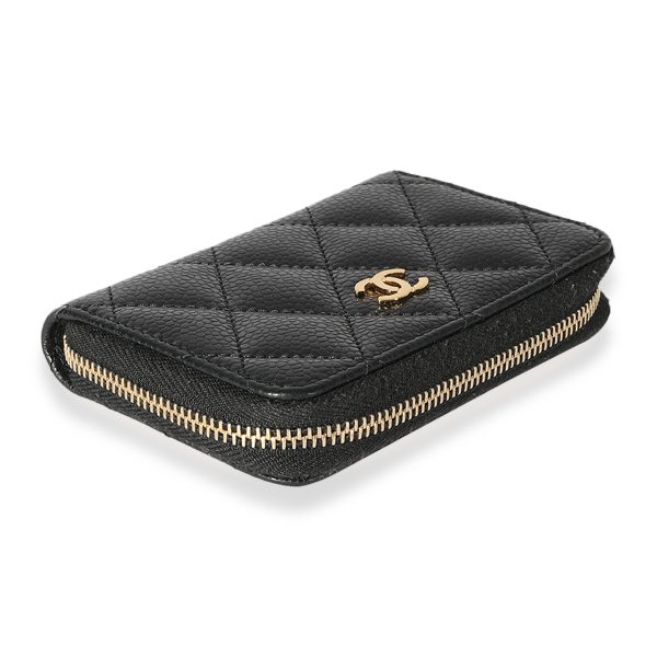 125634 clasp Chanel Black Caviar CC Zip Coin Purse