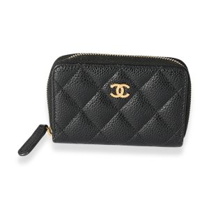 Chanel Black Caviar CC Zip Coin Purse Chanel Chocolate Bar Shoulder Bag Logo Mini Boston Leather Black