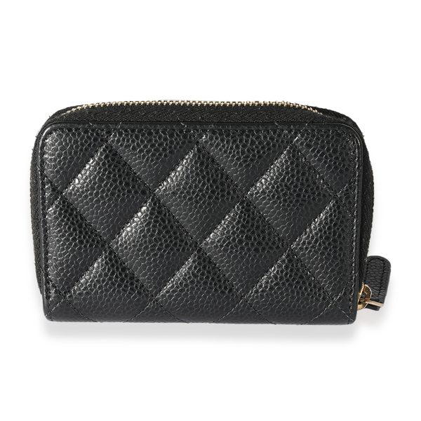 125634 pv Chanel Black Caviar CC Zip Coin Purse