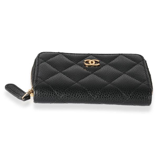 125634 stamp Chanel Black Caviar CC Zip Coin Purse