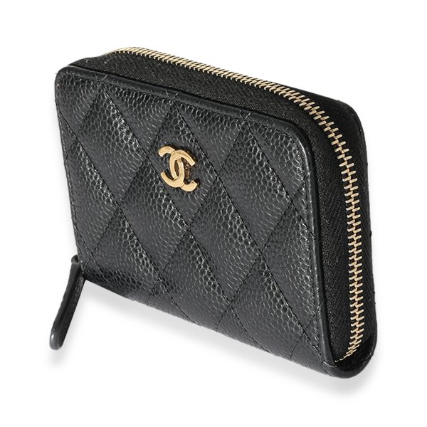 125634 sv Chanel Black Caviar CC Zip Coin Purse