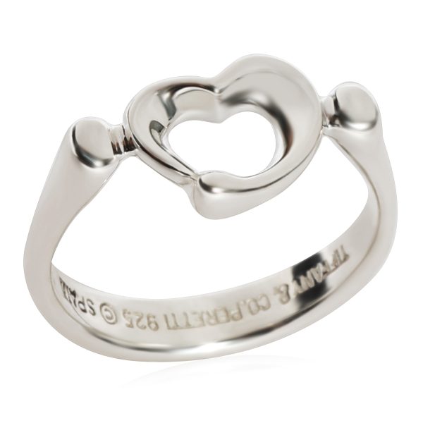 tiffany co elsa peretti open heart mini ring in sterling silver Tiffany Co Elsa Peretti Open Heart Mini Ring in Sterling Silver