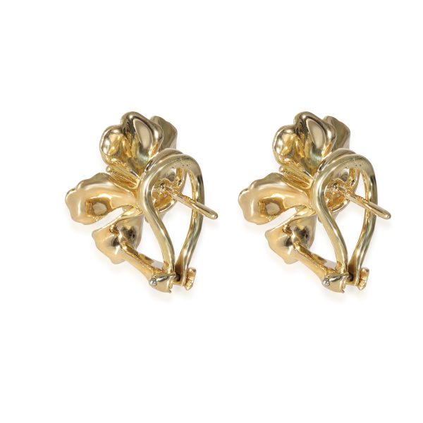 125874 bv Tiffany Co Vintage Dogwood Earrings in 18k Yellow Gold