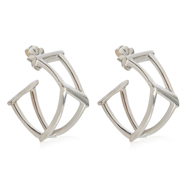 125886 sv Tiffany Co Gehry Hoop Earrings in Sterling Silver