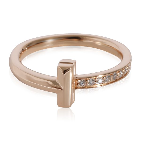 Tiffany Co Tiffany T Diamond Ring in 18k Rose Gold 008 CTW Tiffany Co Tiffany T Diamond Ring in 18k Rose Gold 008 CTW