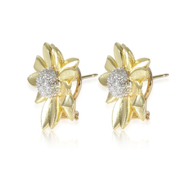 125906 sv Morelli Flower Diamond Earrings in 18k White GoldYellow Gold 05 CTW