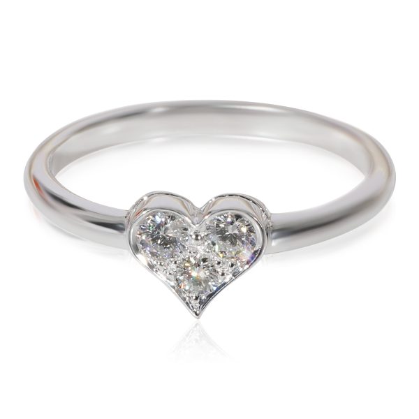 Rings Tiffany Co Diamond Heart Ring in Platinum 017 CTW