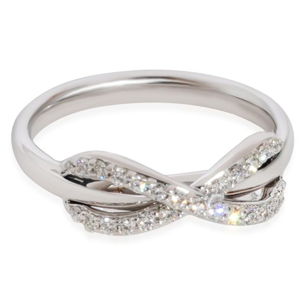 Tiffany Co Infinity Diamond Fashion Ring in 18k White Gold 013 CTW Tiffany Co Infinity Diamond Fashion Ring in 18k White Gold 013 CTW