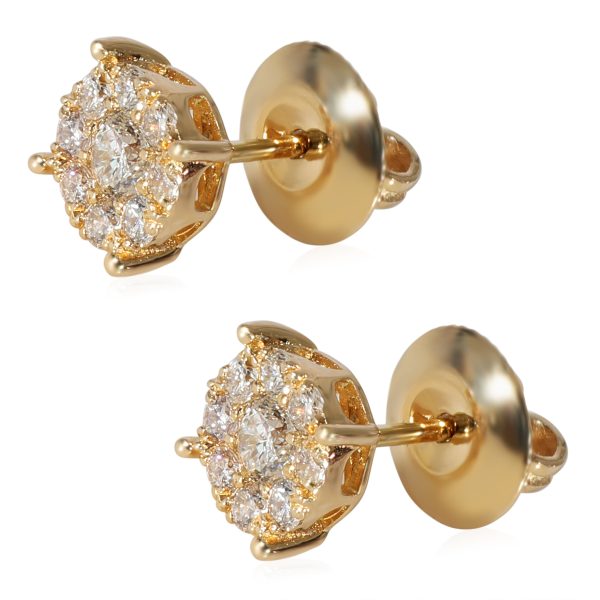 127385 sv Diamond Cluster Earrings in 14K Yellow Gold 057 CTW G HSI