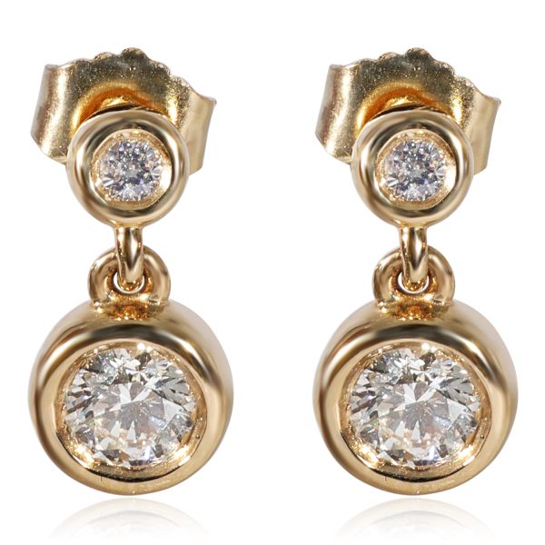 Diamond Bezel Set Drop Earrings in 14K Yellow Gold 057 CTW G HSI2 Diamond Bezel Set Drop Earrings in 14K Yellow Gold 057 CTW G HSI2