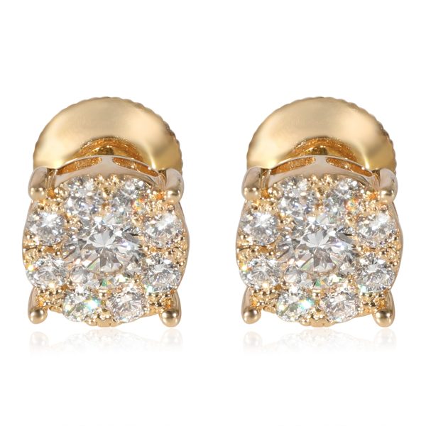 Diamond Cluster Earrings in 14K Yellow Gold 093 CTW G HSI2 Diamond Cluster Earrings in 14K Yellow Gold 093 CTW G HSI2