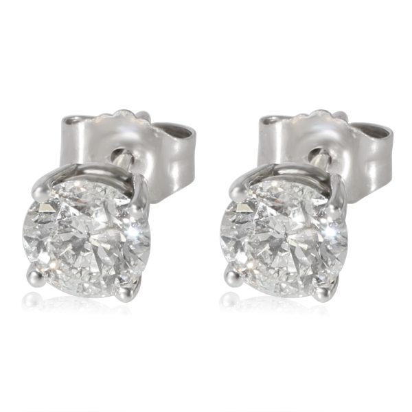 Diamond Stud Earrings 4 Prong in 14K White Gold 102 CTW Diamond Stud Earrings 4 Prong in 14K White Gold 102 CTW