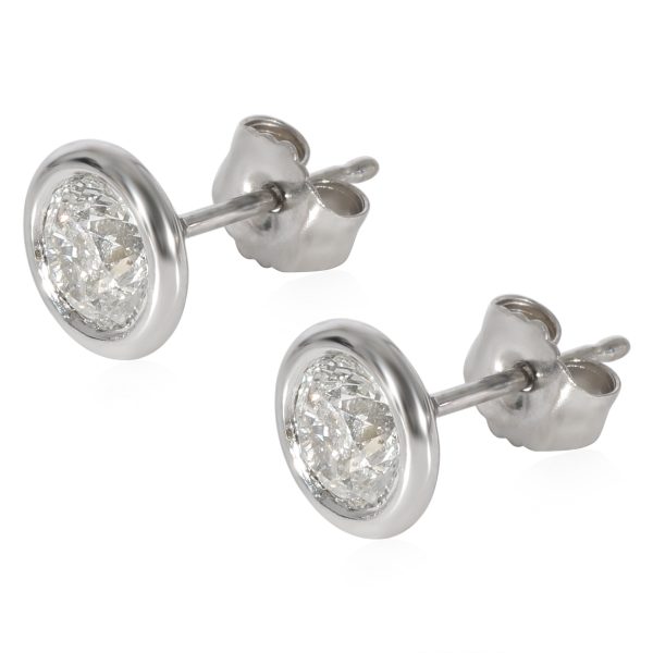 127402 sv 9bca42d8 93fc 42a2 add1 42e52ed43666 Diamond Bezel Set Stud Earrings in 14K White Gold 102 CTW