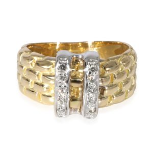 Vintage FOPE Diamond Ring in 18k White GoldYellow Gold 009 CTW CHANEL Long Wallet Quilted Matelasse Caviar Skin Black