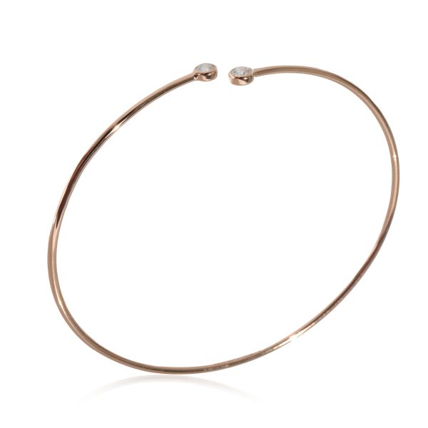 127534 av Tiffany Co Elsa Peretti Diamond Hoop Single Row Bangle 18k Rose Gold 023 Ctw