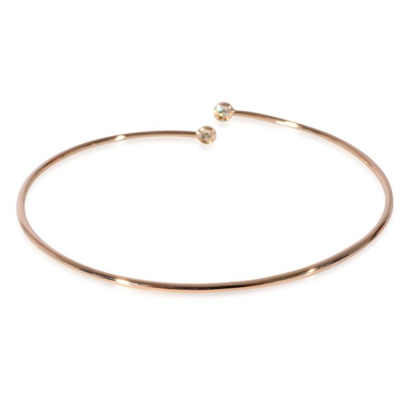 127534 bv Tiffany Co Elsa Peretti Diamond Hoop Single Row Bangle 18k Rose Gold 023 Ctw