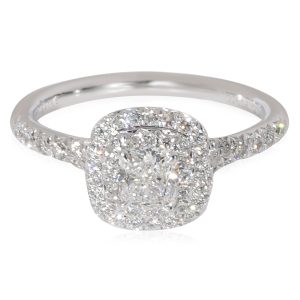 Tiffany Co Soleste Diamond Engagement Ring in Platinum D SI1 070 CTW Gucci Print Messenger Bag Shoulder Bag Black