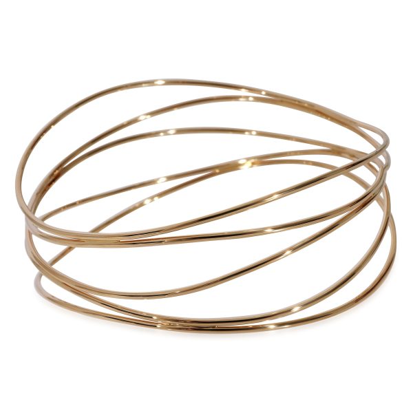 127592 sv Tiffany Co Elsa Peretti Wave Five Row Bangle in 18k Yellow Gold