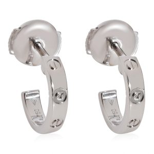 Cartier Love Hoop Earrings in 18k White Gold Christian Dior Trotter Pouch Handbag Mini Black